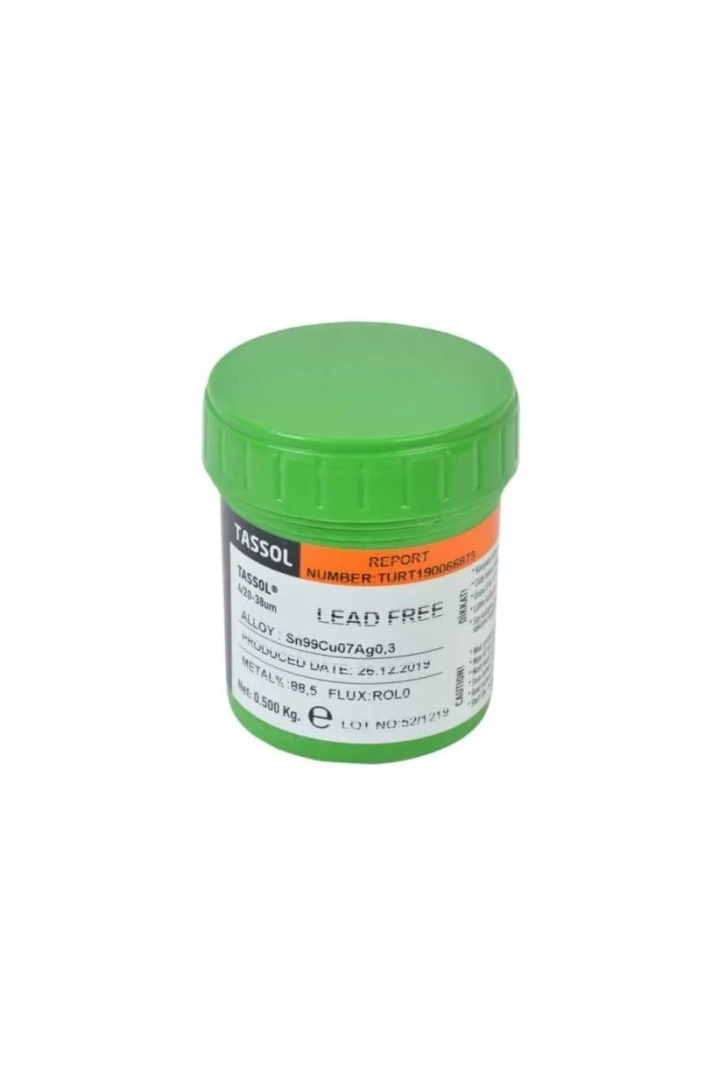 Tassol Kurşunsuz Krem Lehim 500gr (Sn99Cu07Ag0.3)