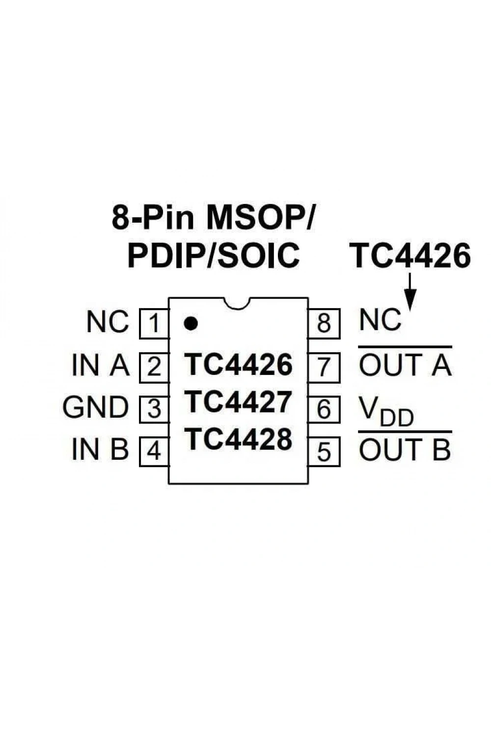 TC4426CPA DIP-8 Mosfet Sürücü Entegresi