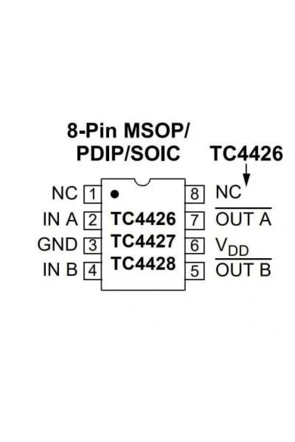 TC4426EPA DIP-8 Mosfet Sürücü Entegresi