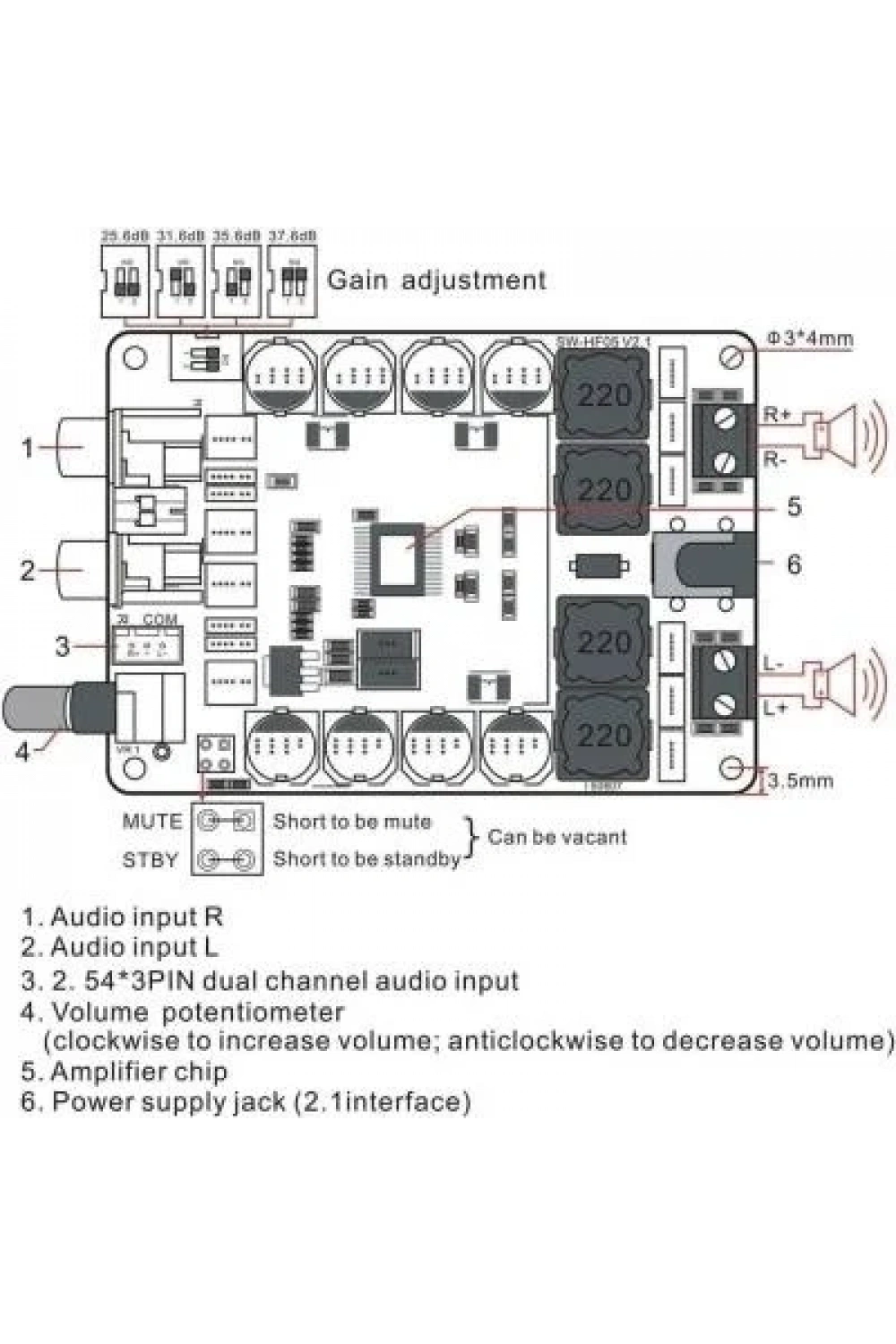 TDA7498 2x100W Stereo Dijital Amfi Modülü