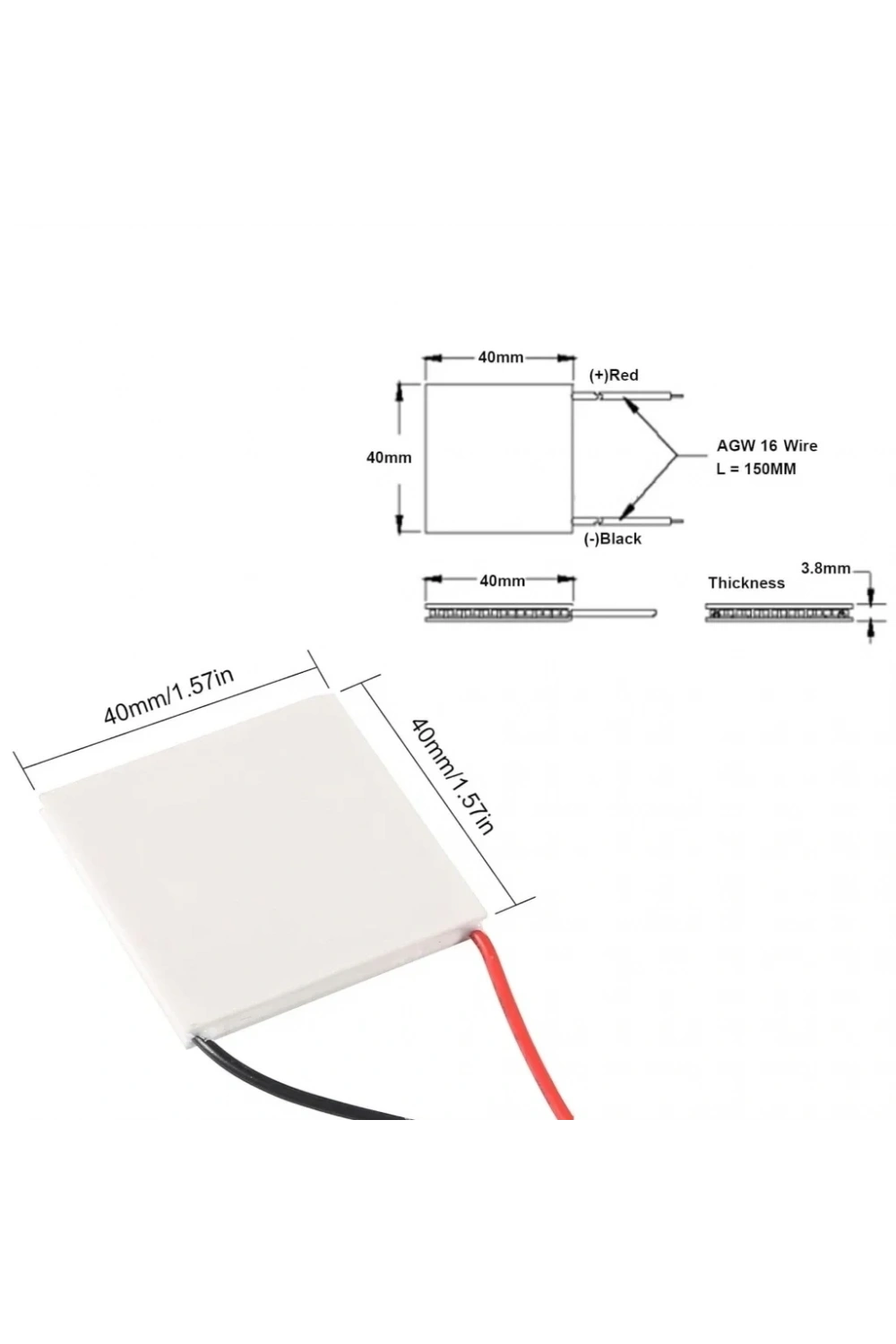 TEC1-12705 Peltier Soğutucu 40x40mm 12V 49W