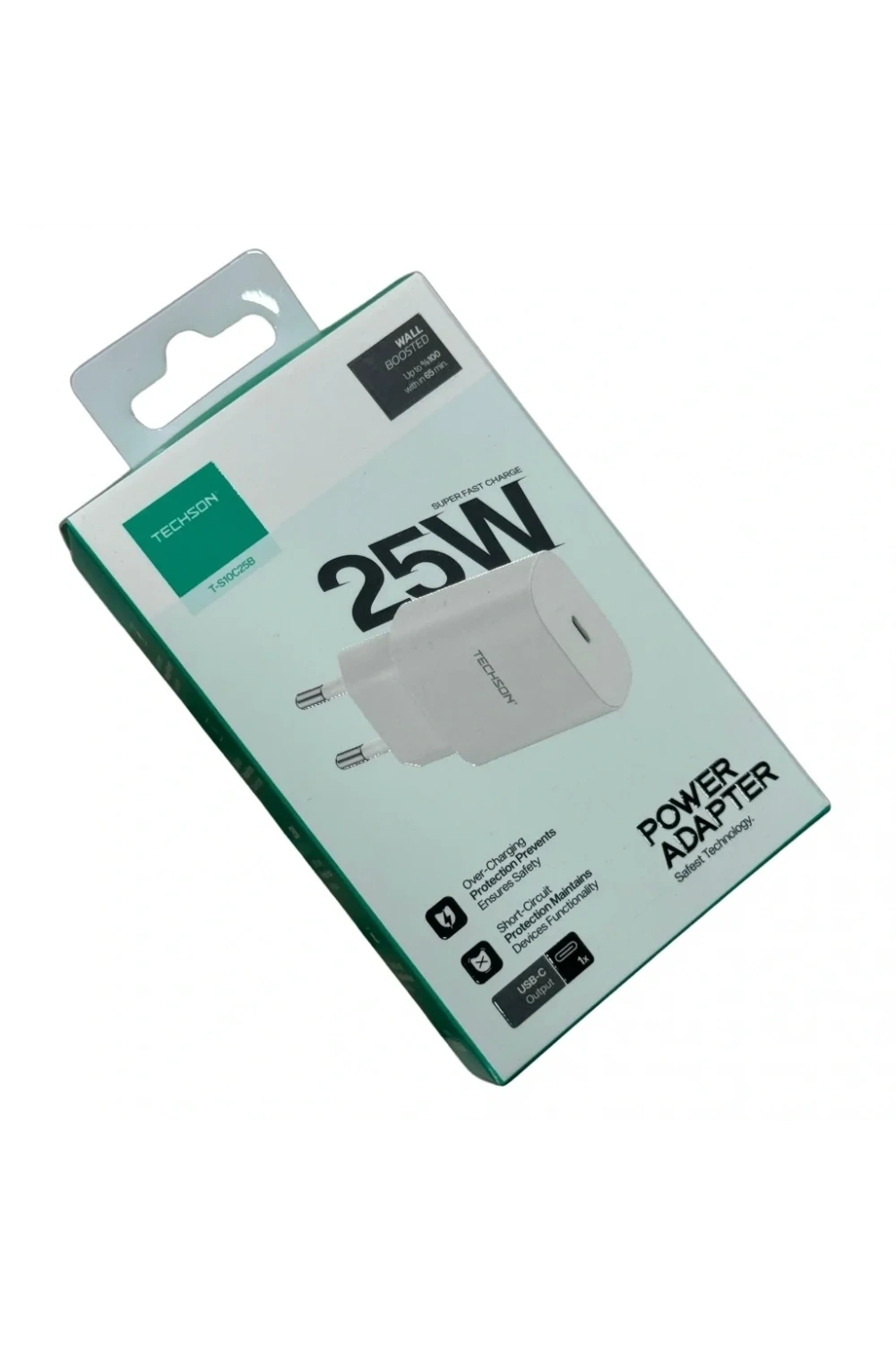 TECHSON 25W Type-C Adaptör Şarj Başlığı Beyaz S10C25B
