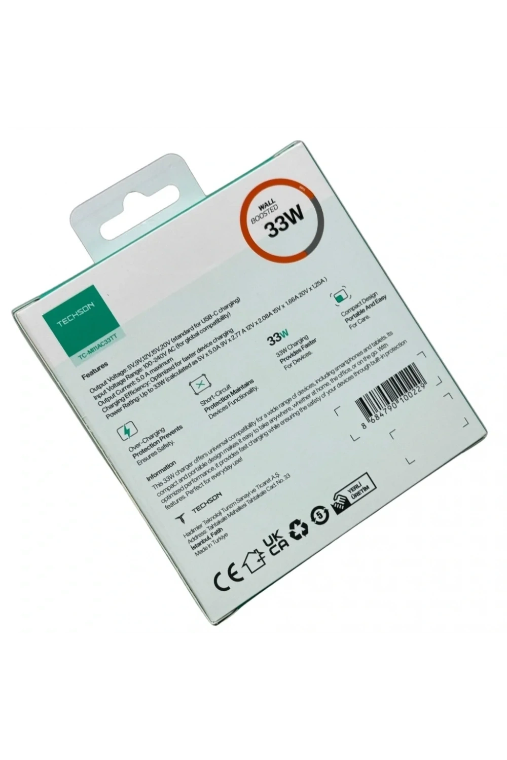 TECHSON 33W Type-C + USB Şarj Adaptörü Kablo Seti MI11AC33TT