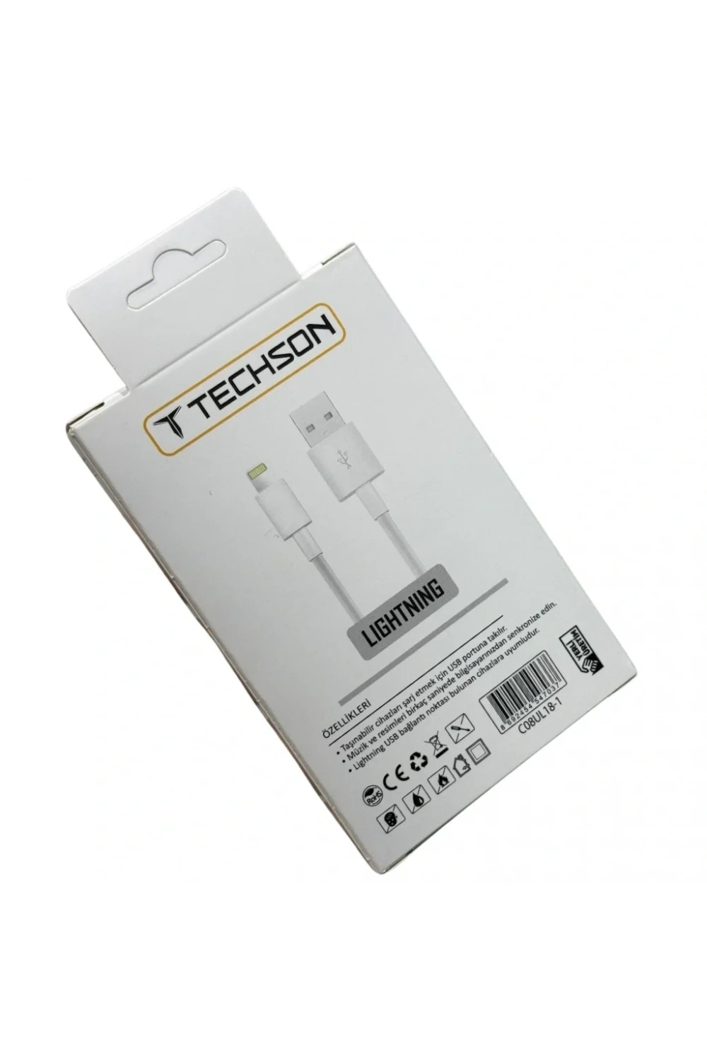 TECHSON Lightning 2.4A Hızlı Şarj Kablo USB 3.0 Veri Aktarımı 1m C08-L