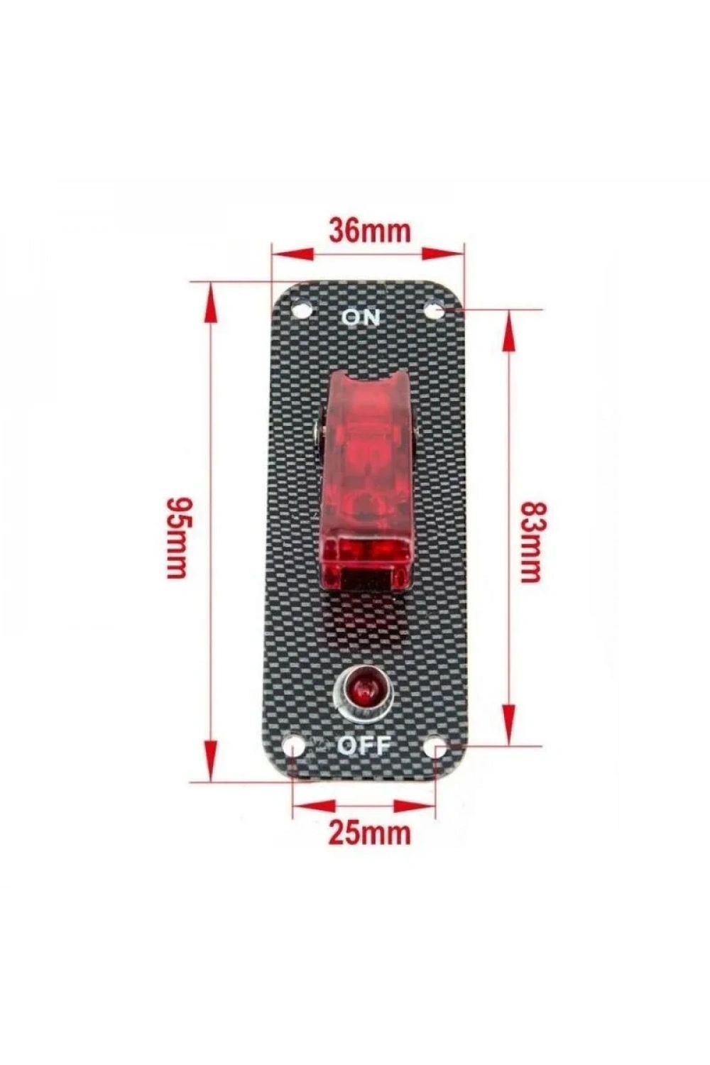 Tekli ON-OFF Toggle Switch Panel - Kırmızı