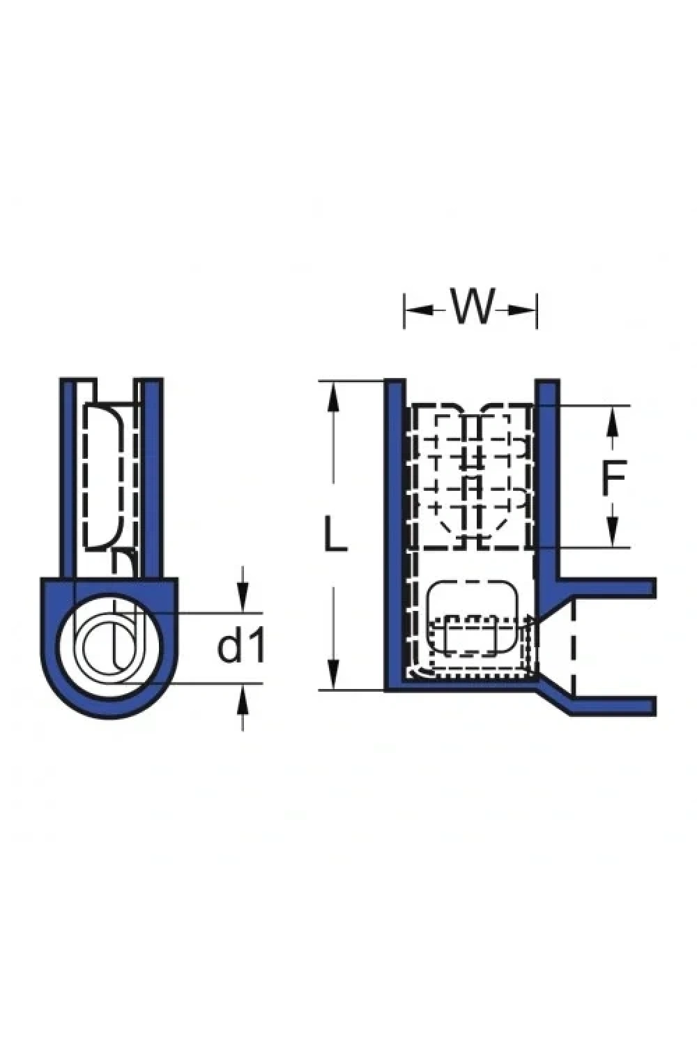 TFDEB - 1861 0.5-1.5mm2 Tam İzoleli Polyamid Bayrak Tip Terminal Kablo Ucu Kırmızı 100 Adet