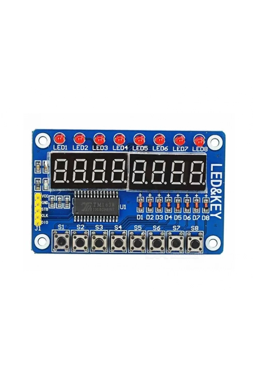 TM1638 Modülü Anahtar Ekran AVR Arduino 8-Bit Dijital LED Kartı