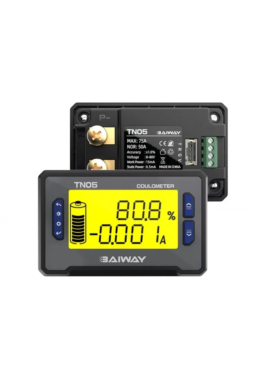 TN05 8-80V 50A Voltmetre Ampermetre - Batarya Kapasite Yöneticisi