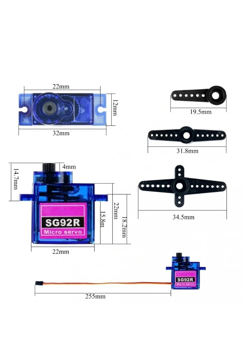 Tower Pro SG92R 2.5kg 4.8V Micro Servo Motor