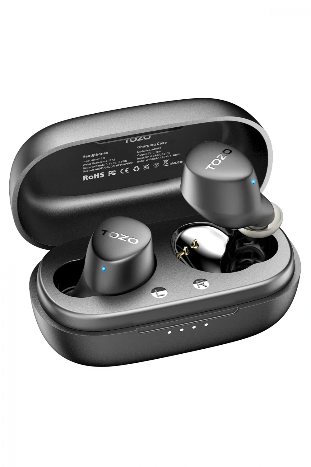 Tozo Agile Dots Ultra Hafif Bluetooth 5.3 Kablosuz TWS Airpods Kulaklık - Siyah