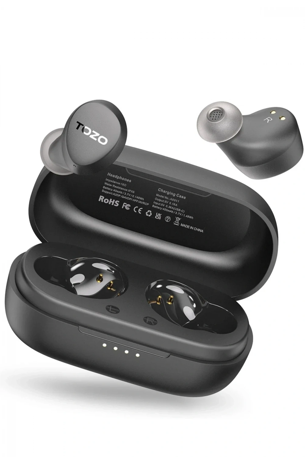 Tozo Agile Dots Ultra Hafif Bluetooth 5.3 Kablosuz TWS Airpods Kulaklık - Siyah