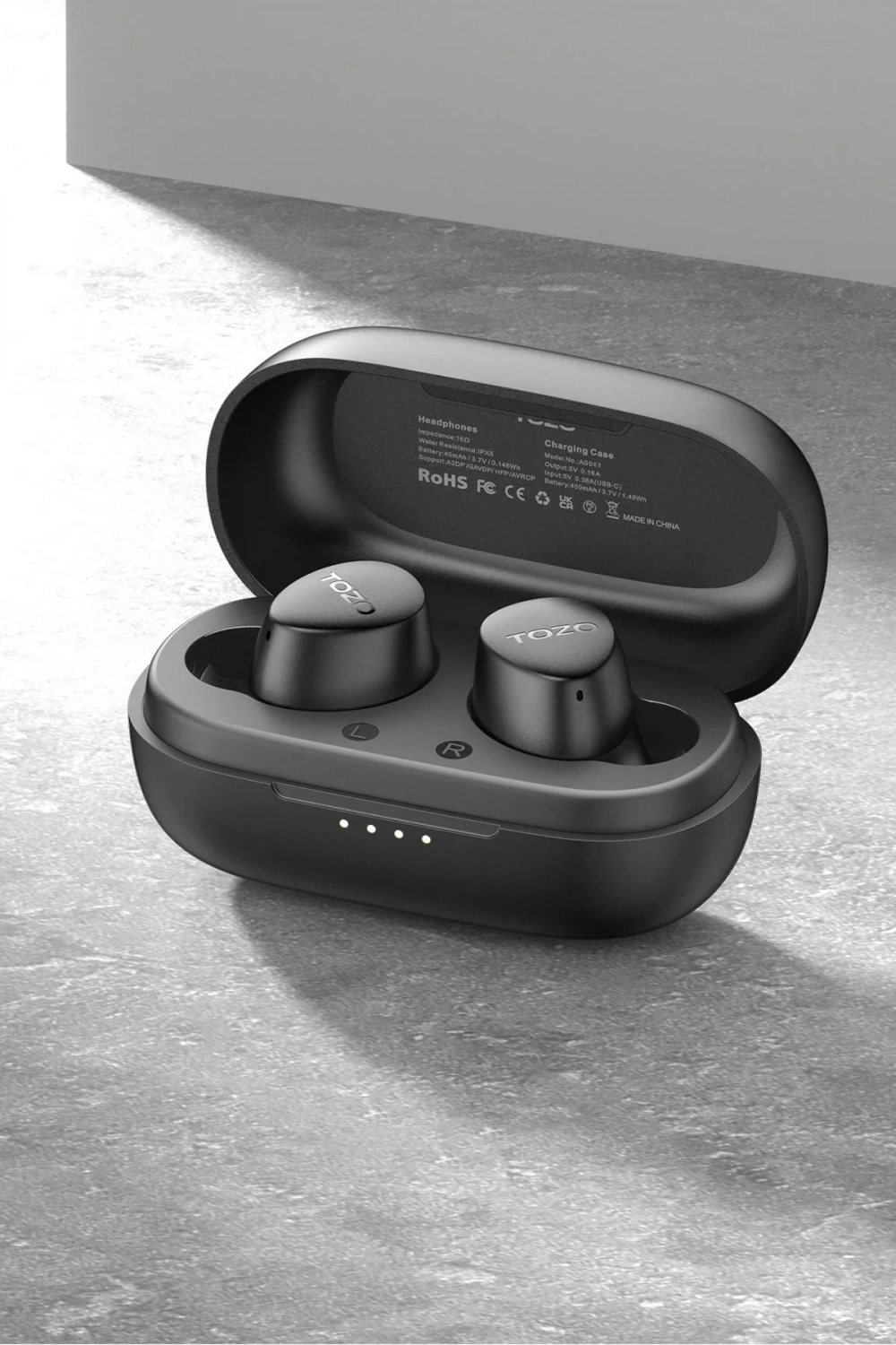 Tozo Agile Dots Ultra Hafif Bluetooth 5.3 Kablosuz TWS Airpods Kulaklık - Siyah