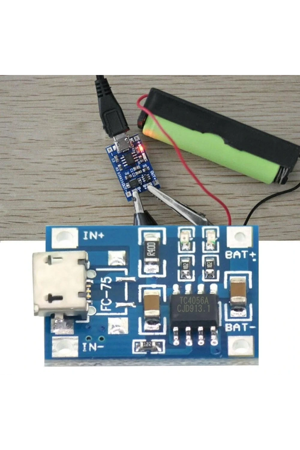 TP4056 Micro USB Girişli Li-Po Pil Şarj Devresi