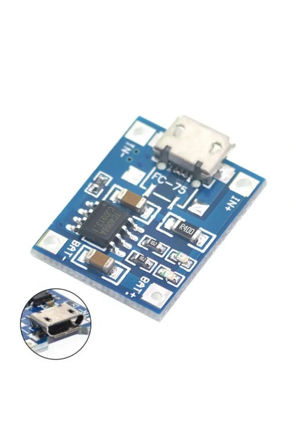 TP4056 Micro USB Girişli Li-Po Pil Şarj Devresi