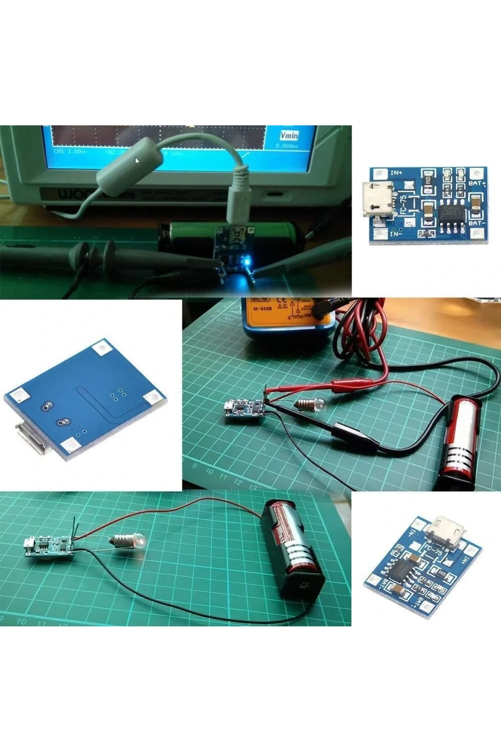 TP4056 Micro USB Girişli Li-Po Pil Şarj Devresi