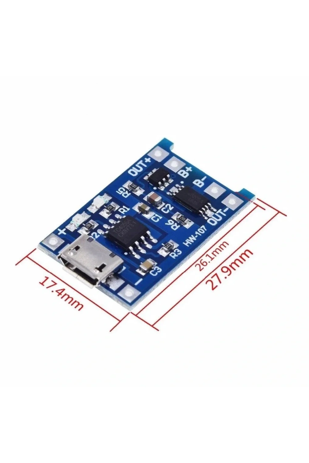 TP4056 Micro USB Korumalı Lipo 18650 Pil Şarj Devresi