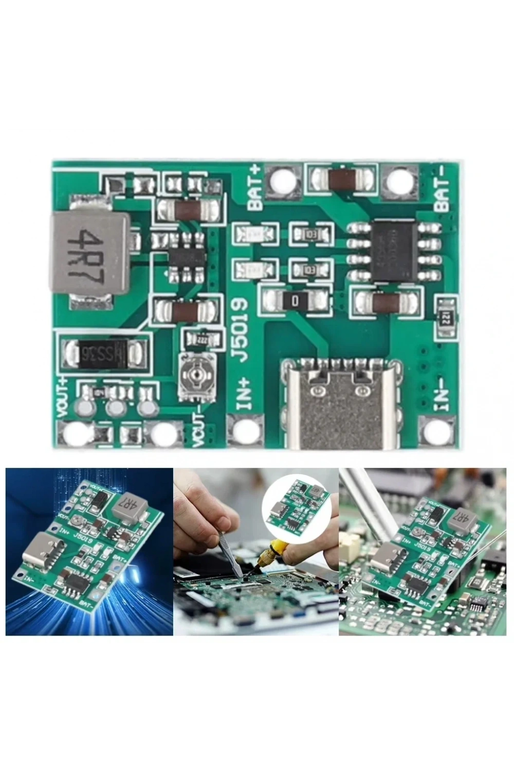 TP4056 Pil Şarj ve Voltaj Yükseltici 3.7V 4.2V Type-C Usb