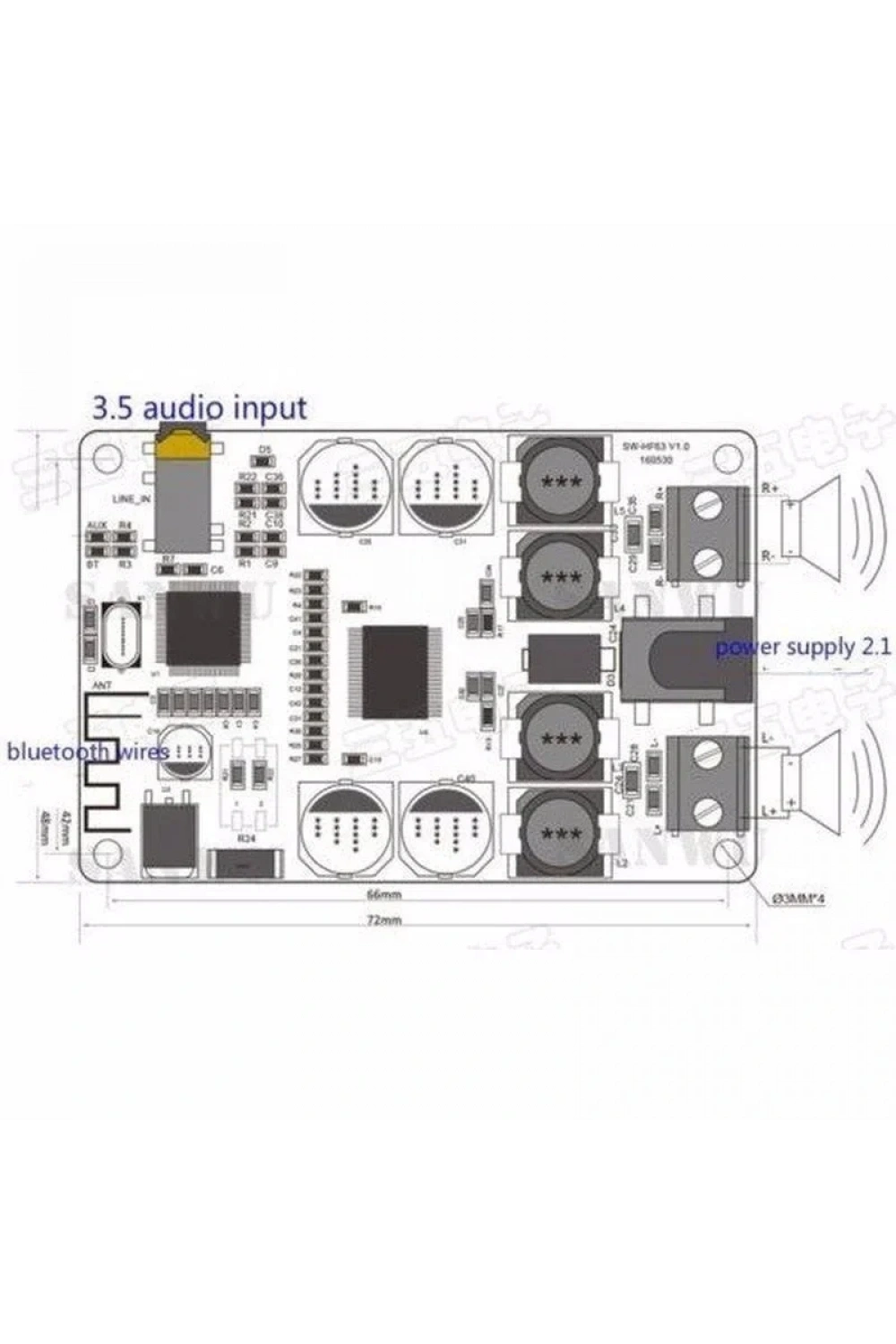 TPA3118 PBTL Mono Dijital Amfi Modülü 60W