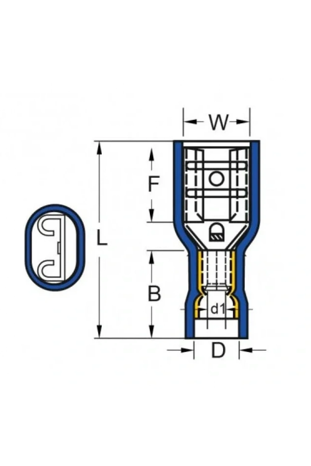 TPFD - 1488 0.5-1.5mm2 Tam İzoleli Dişi Faston Tip Kablo Ucu Kırmızı - 200 Adet