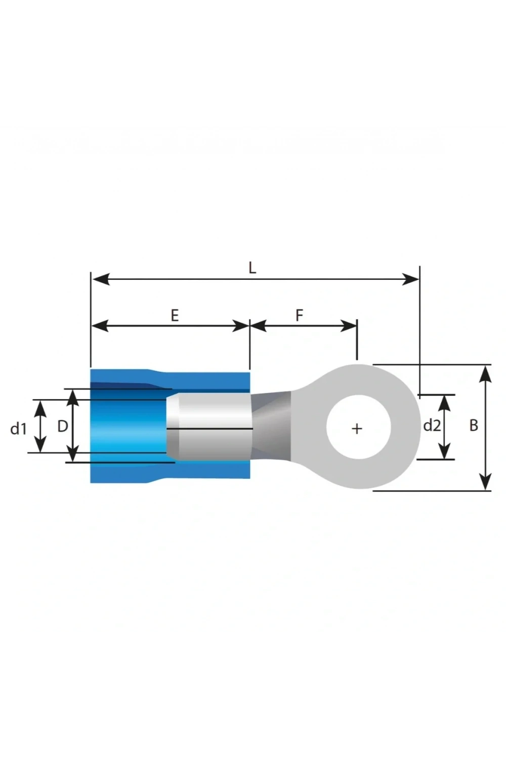 TRM TYU - 402 1.5-2.5mm² d2:4.3mm Kesit İzoleli Yuvarlak Kablo Ucu (200 Adet)