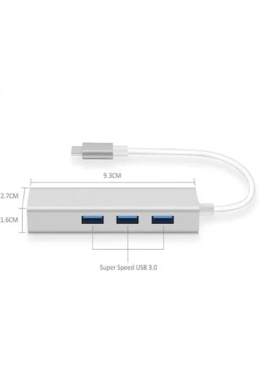 Type-C Hub 3 Port USB 3.0 Çoklayıcı + 1000 Mpbs Ethernet Çevirici