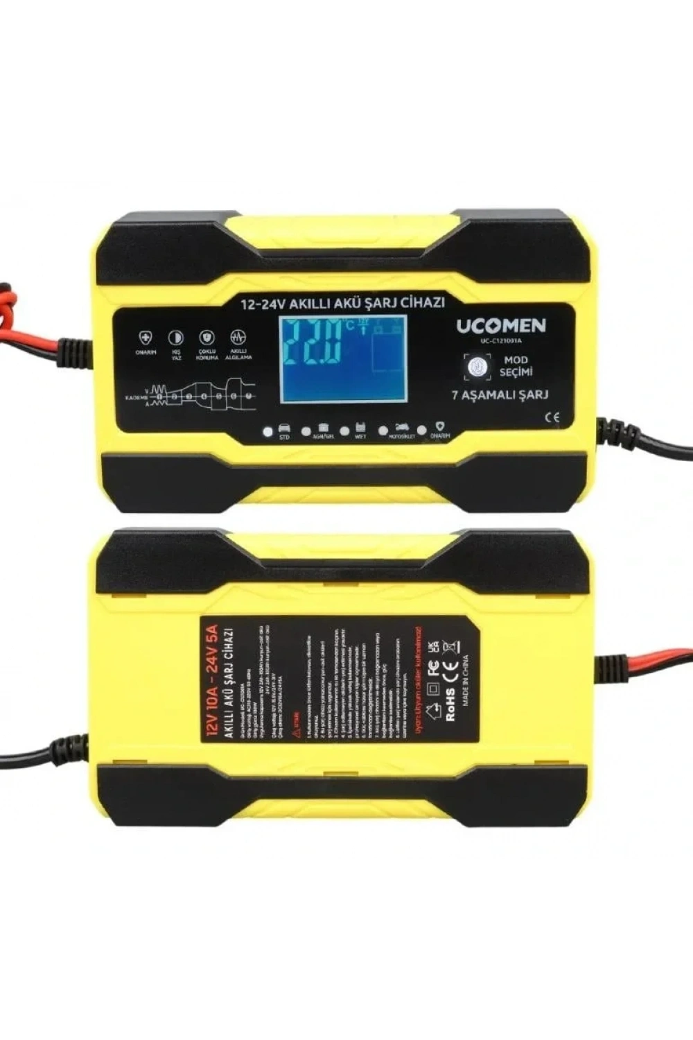 Ucomen Akü Şarj Cihazı 12/24 Volt 10A