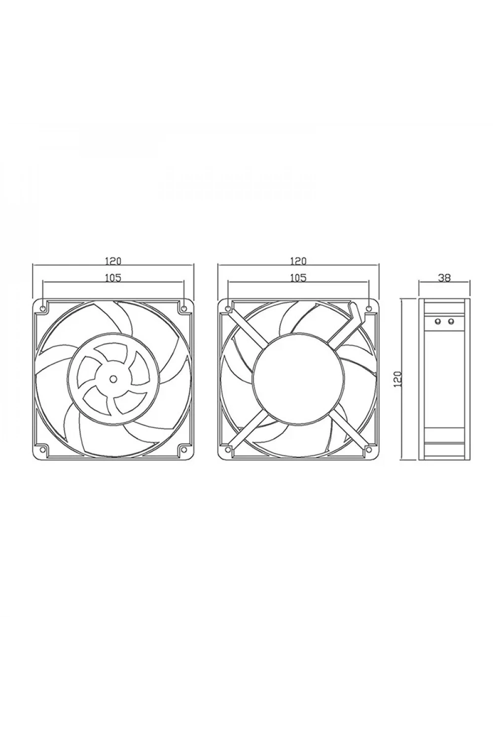 UF-123823 AC 220V 0.14A Metal Fan 120x120x38mm