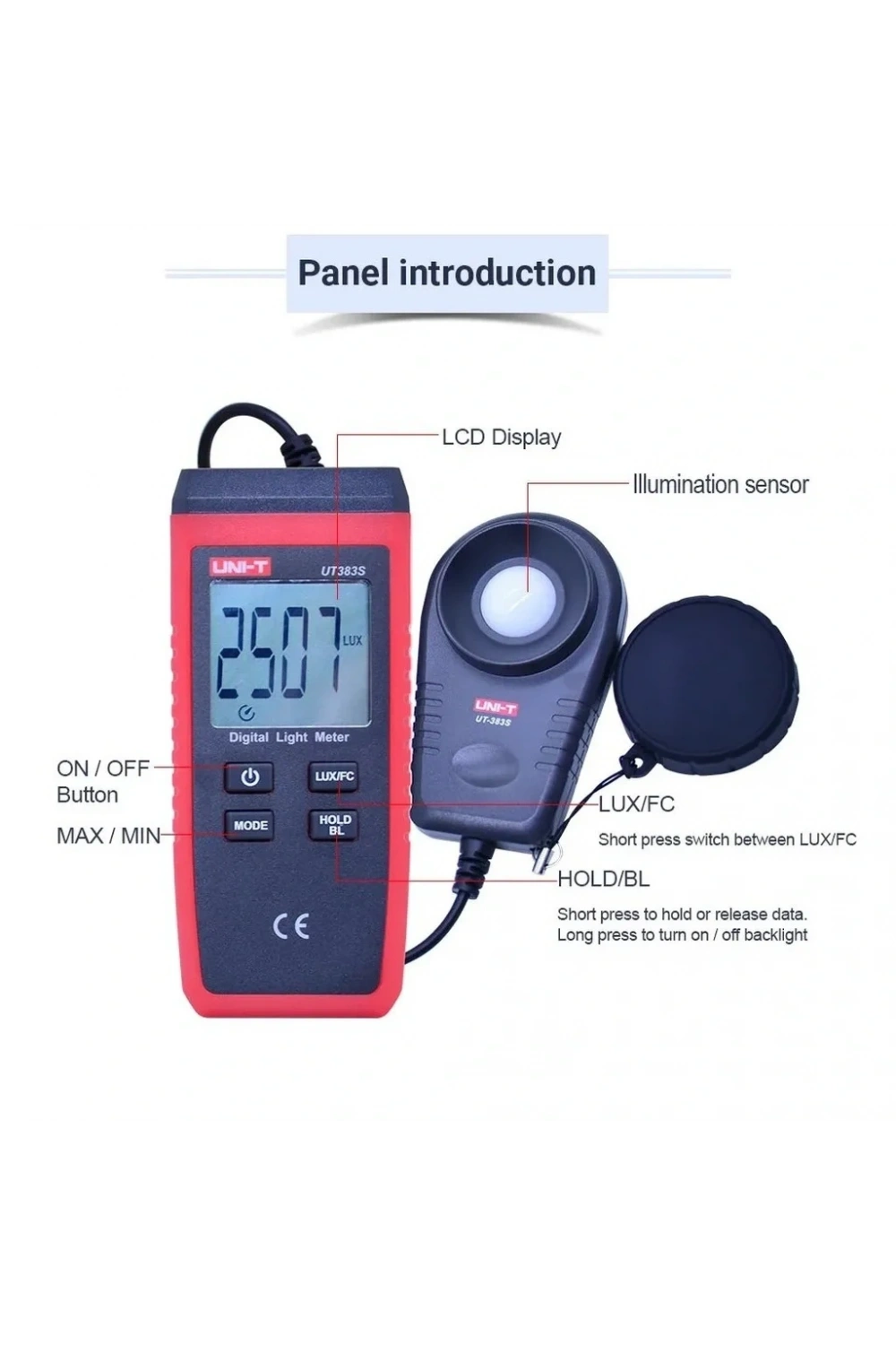 UNI-T UT383S El Tipi Mini Lüxmetre Işık Ölçer