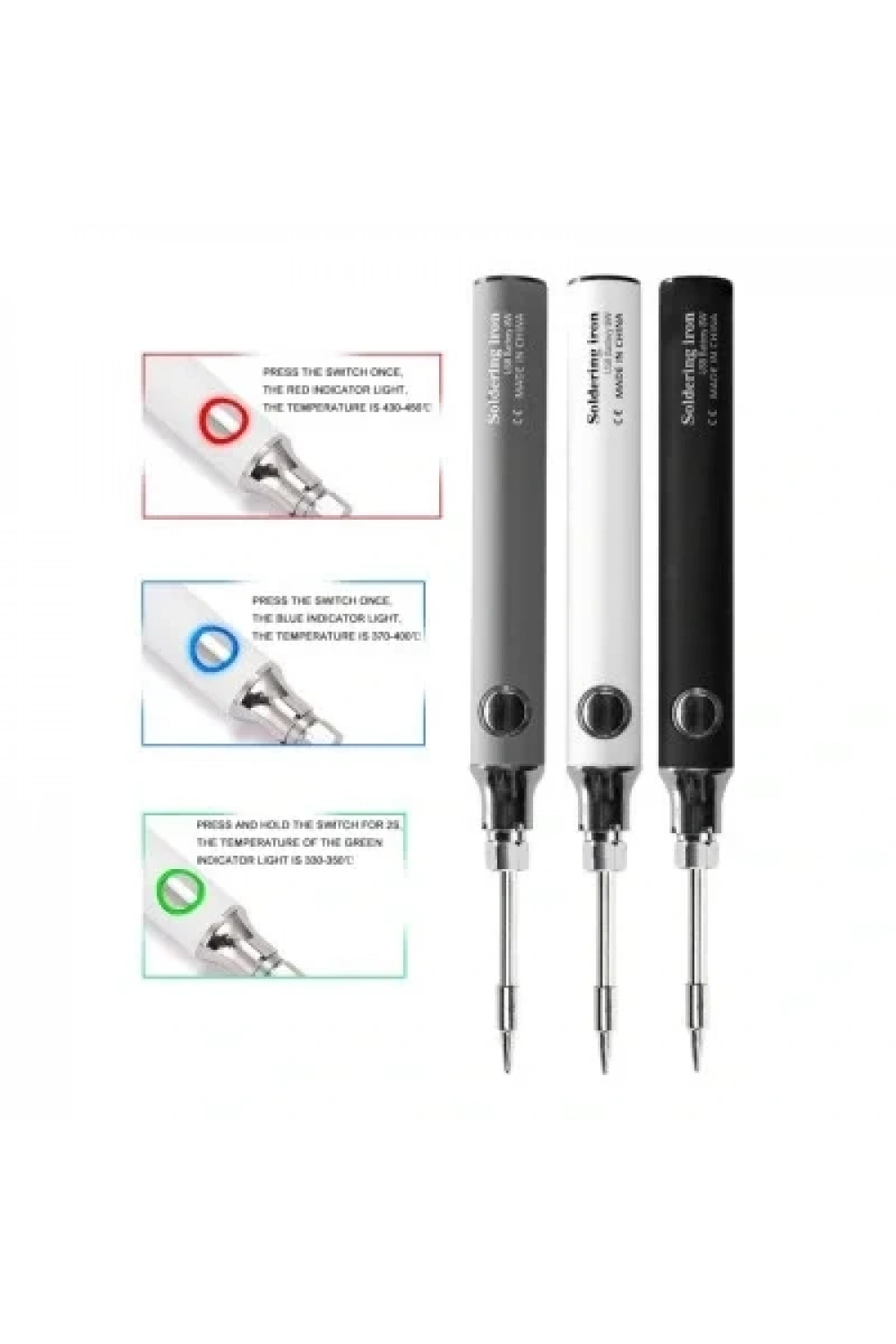USB 5V 8W USB Gri Kalem Havya Seti - Sıcaklık Ayarlı Mod Seçimli