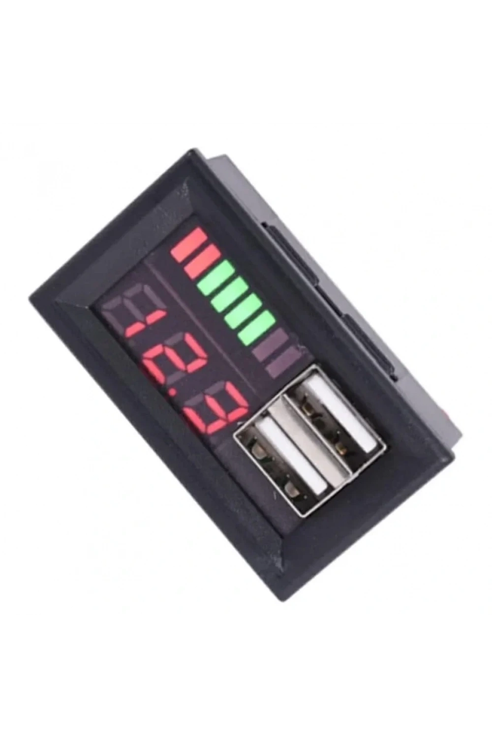 USB Çıkışlı Dijital Voltmetre Ekranlı 5V 2A IOS-Android Çıkışlı