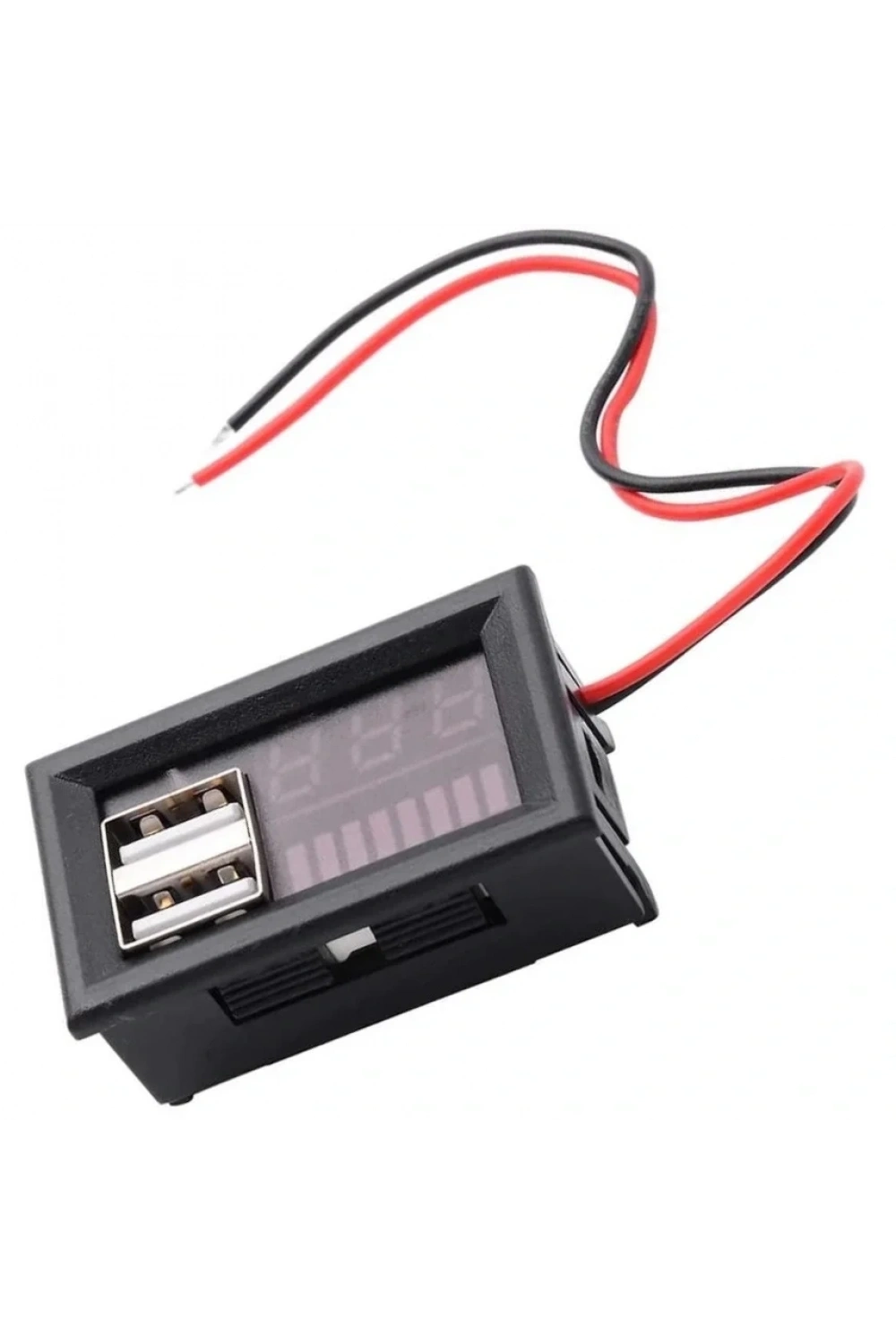 USB Çıkışlı Dijital Voltmetre Ekranlı 5V 2A IOS-Android Çıkışlı