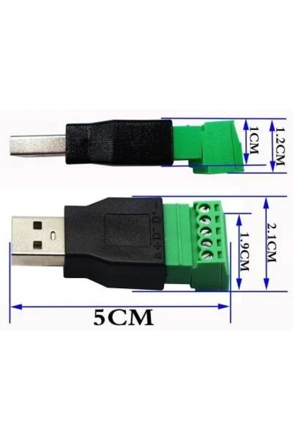 USB Erkek - 5li Klemens Çevirici / USB 2.0 to 5-Pin Terminal