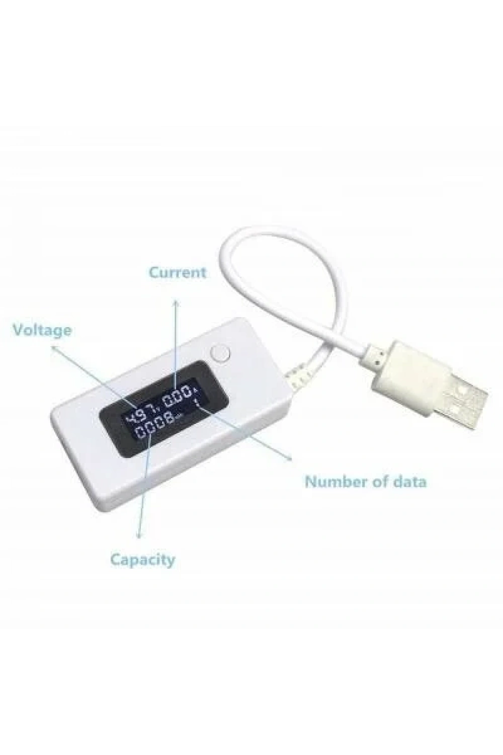 USB Voltaj ve Akım Göstergesi Kablolu