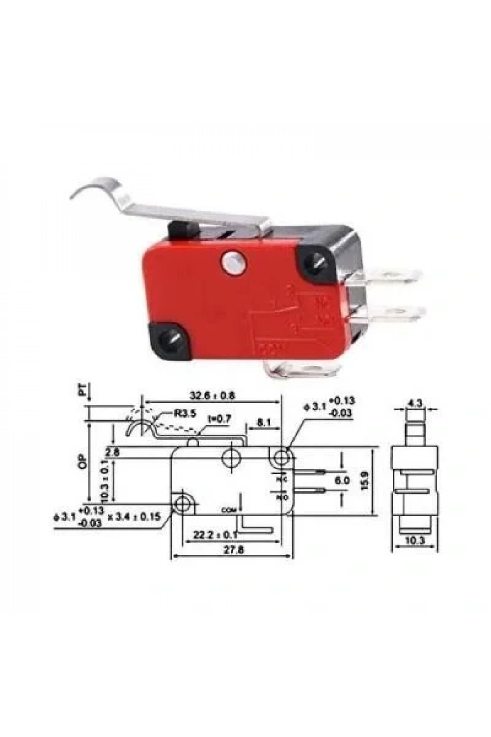 V-154-1C25 Micro Switch 3-Pin