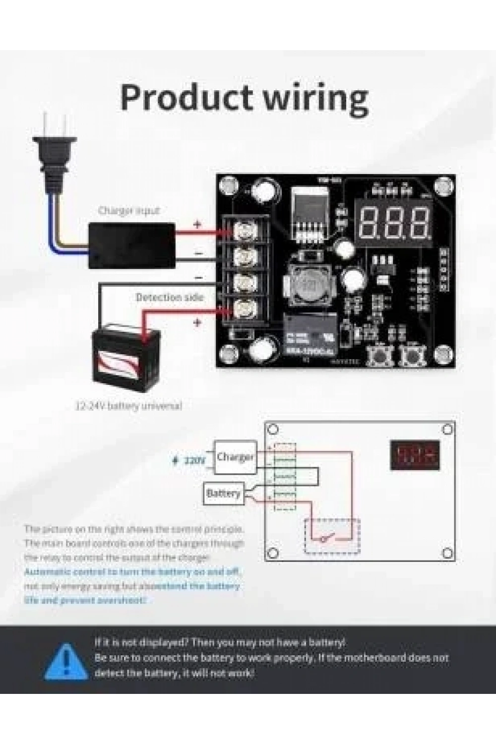 VHM-003 12-24V Lityum Pil - Akü Şarj Kontrol Devresi