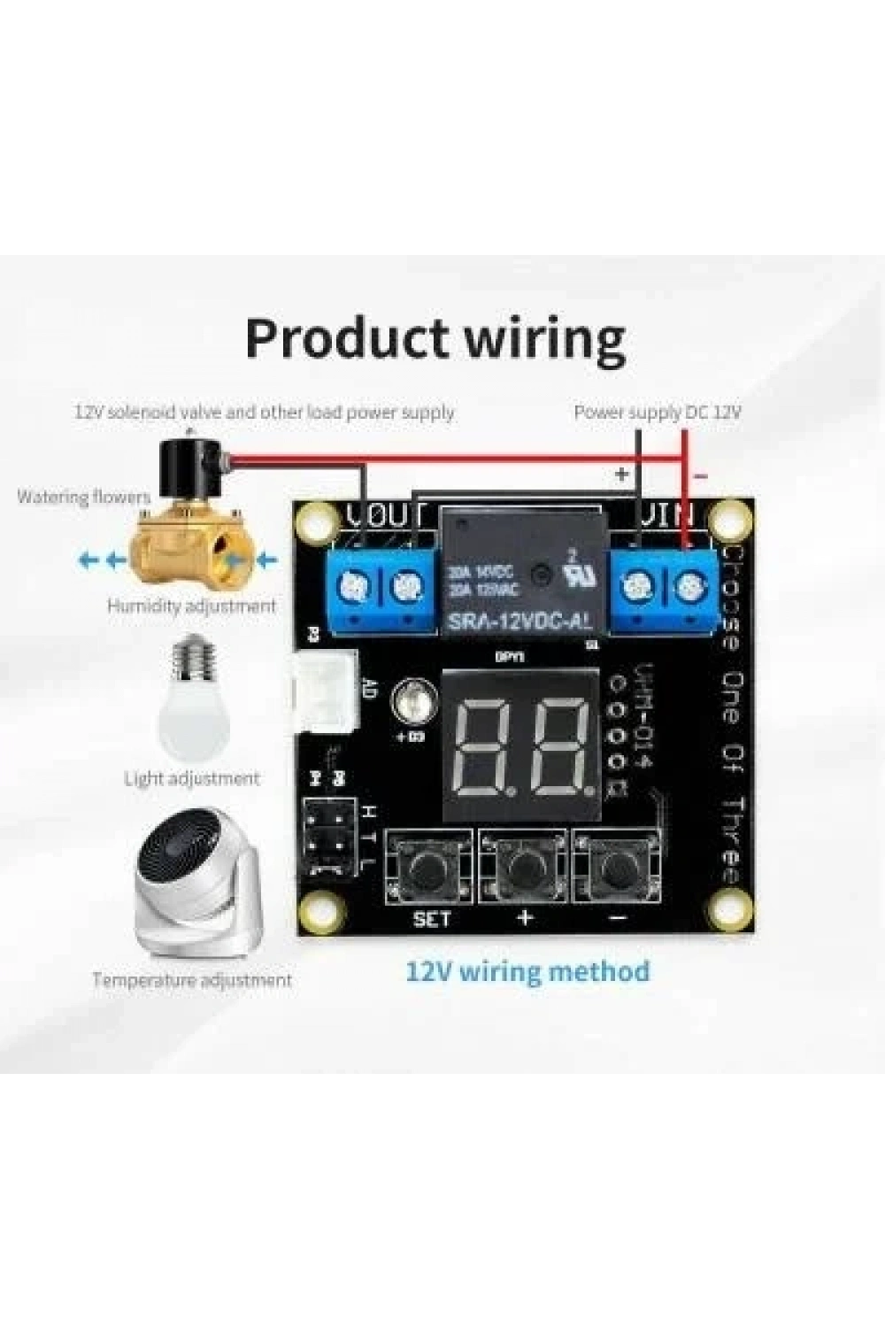 VHM-014 12V Isı- Nem - Işık Kontrollü Röle Kartı