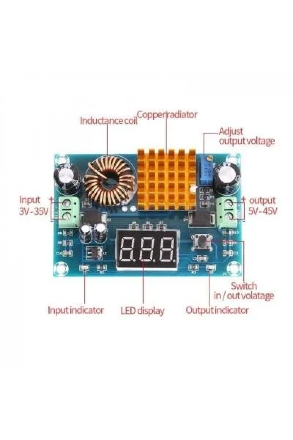 VHM-411 5A 100W Voltaj Yükseltici Step Up Regülatör Kartı
