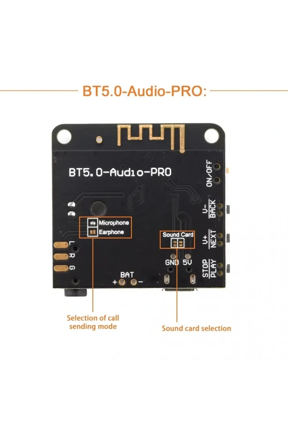 VHM BT5.0 Pro Bluetooth Ses Alıcı Kartı Bluetooth 5.0 Mp3 Modülü Pro Mikrofonlu