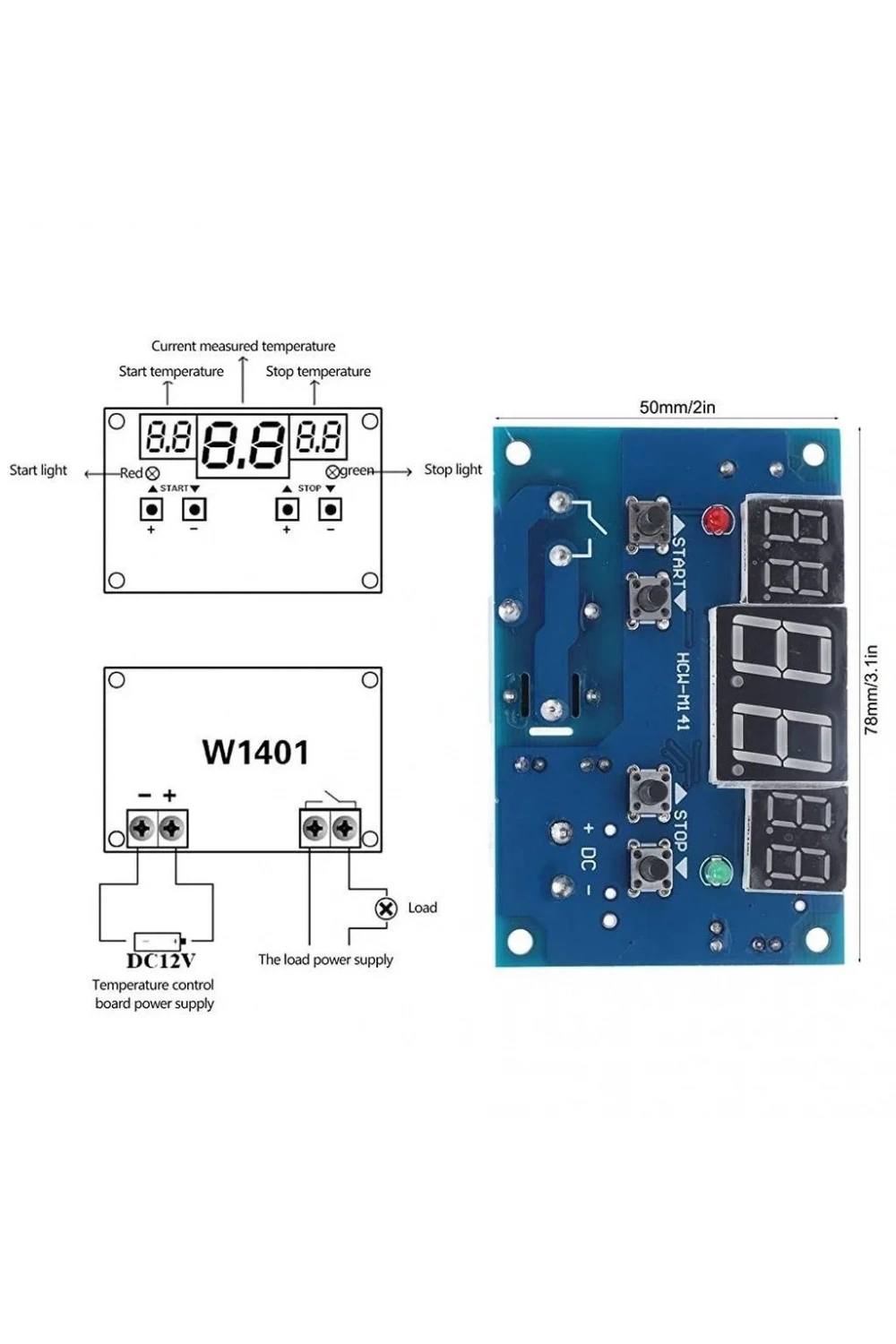 W1401 12V Dijital Sıcaklık Kontrol Cihazı