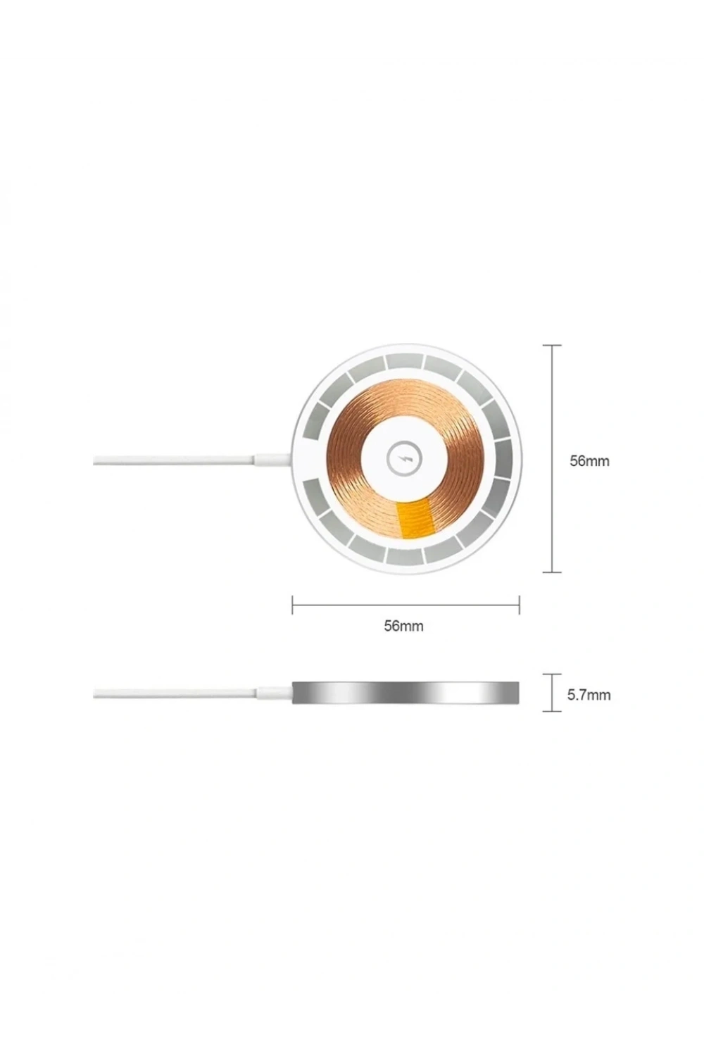 W2 2in1 Transparan 15W Wireless USB-A+C Girişli Kablosuz Şarj Aleti