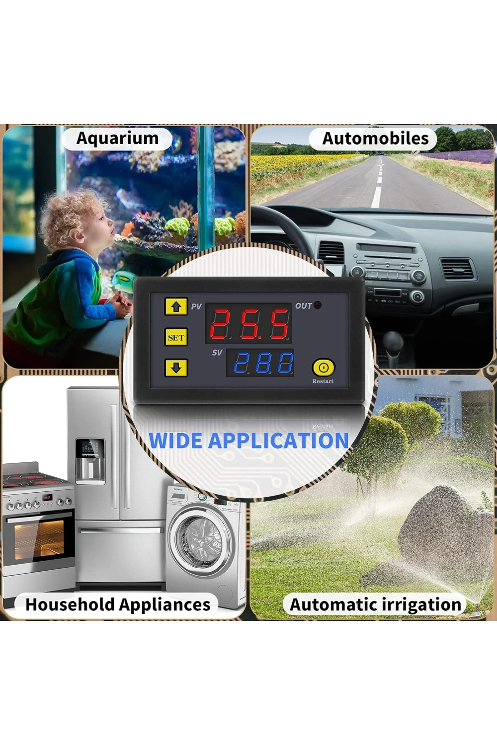 W3230 24V DC Röle Çıkışlı Dijital Termostat Sıcaklık Kontrol Cihazı