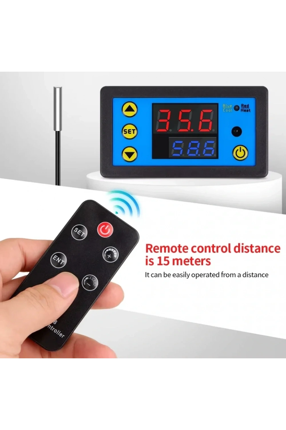 W3231 ZFX-W1608 DC12V Uzaktan Kumandalı Dijital Termostat