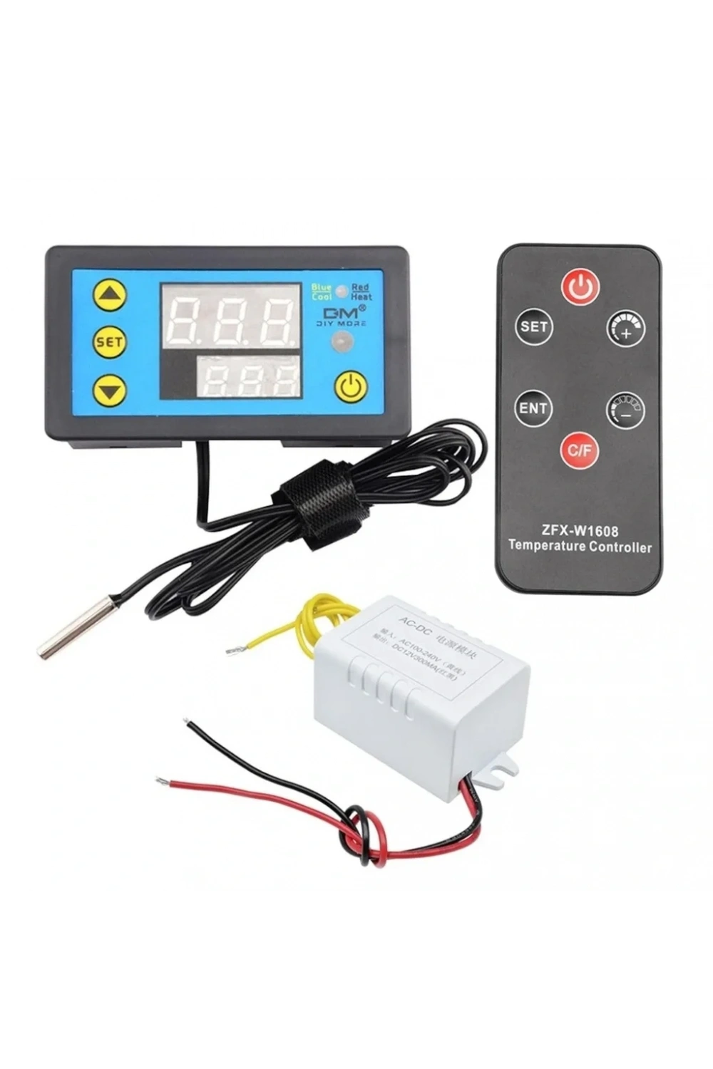 W3231 ZFX-W1608 DC12V Uzaktan Kumandalı Dijital Termostat