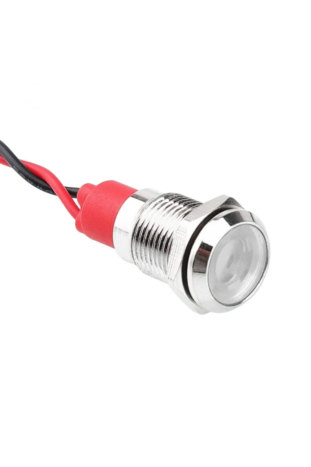 WD10L-P2 10mm 12-24V Kablolu Metal Sinyal Lambası - Beyaz