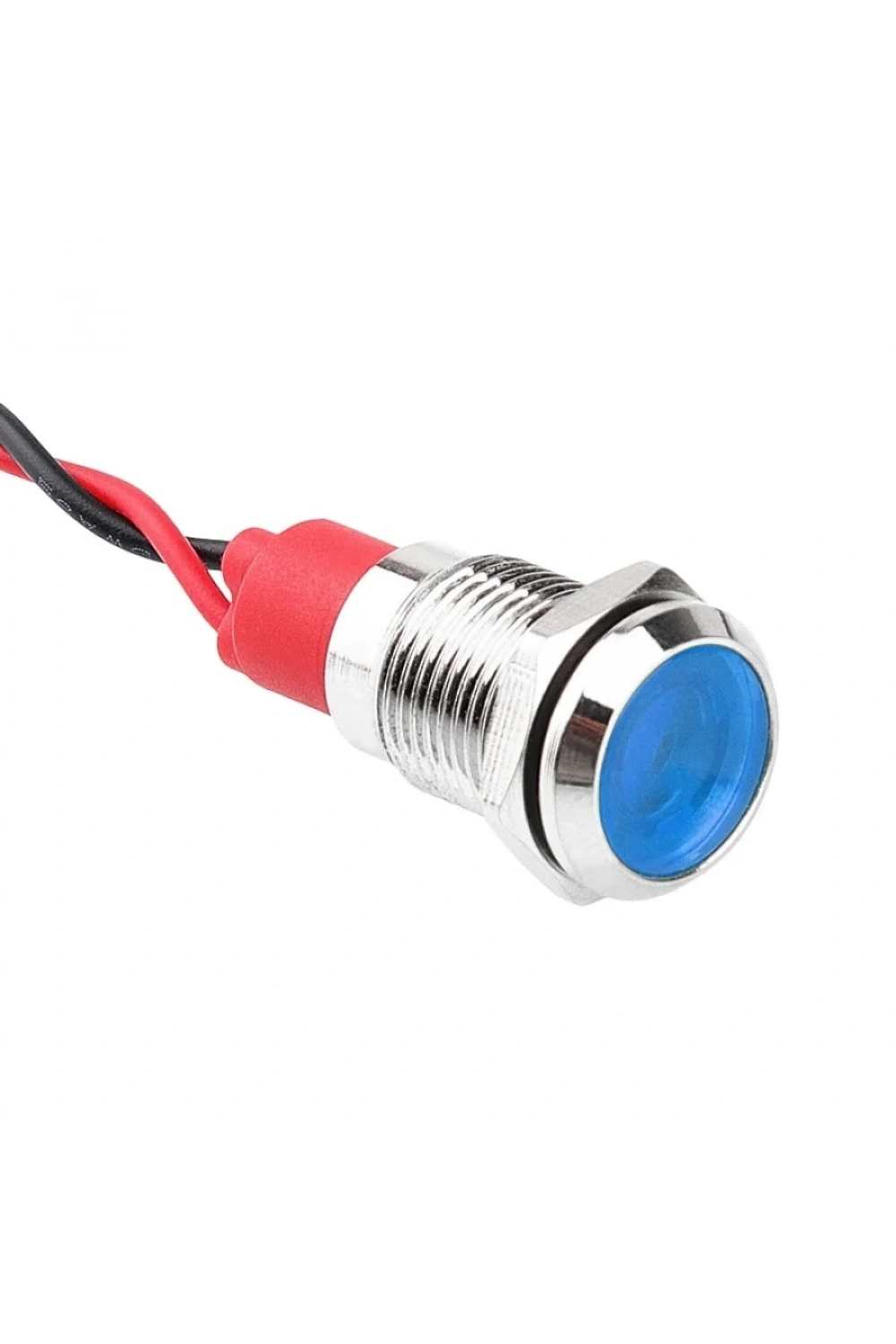 WD10L-P2 10mm 12-24V Kablolu Metal Sinyal Lambası - Mavi