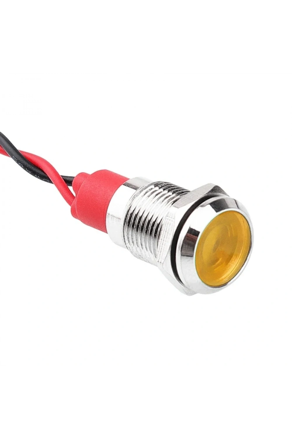 WD10L-P2 10mm 12-24V Kablolu Metal Sinyal Lambası - Sarı