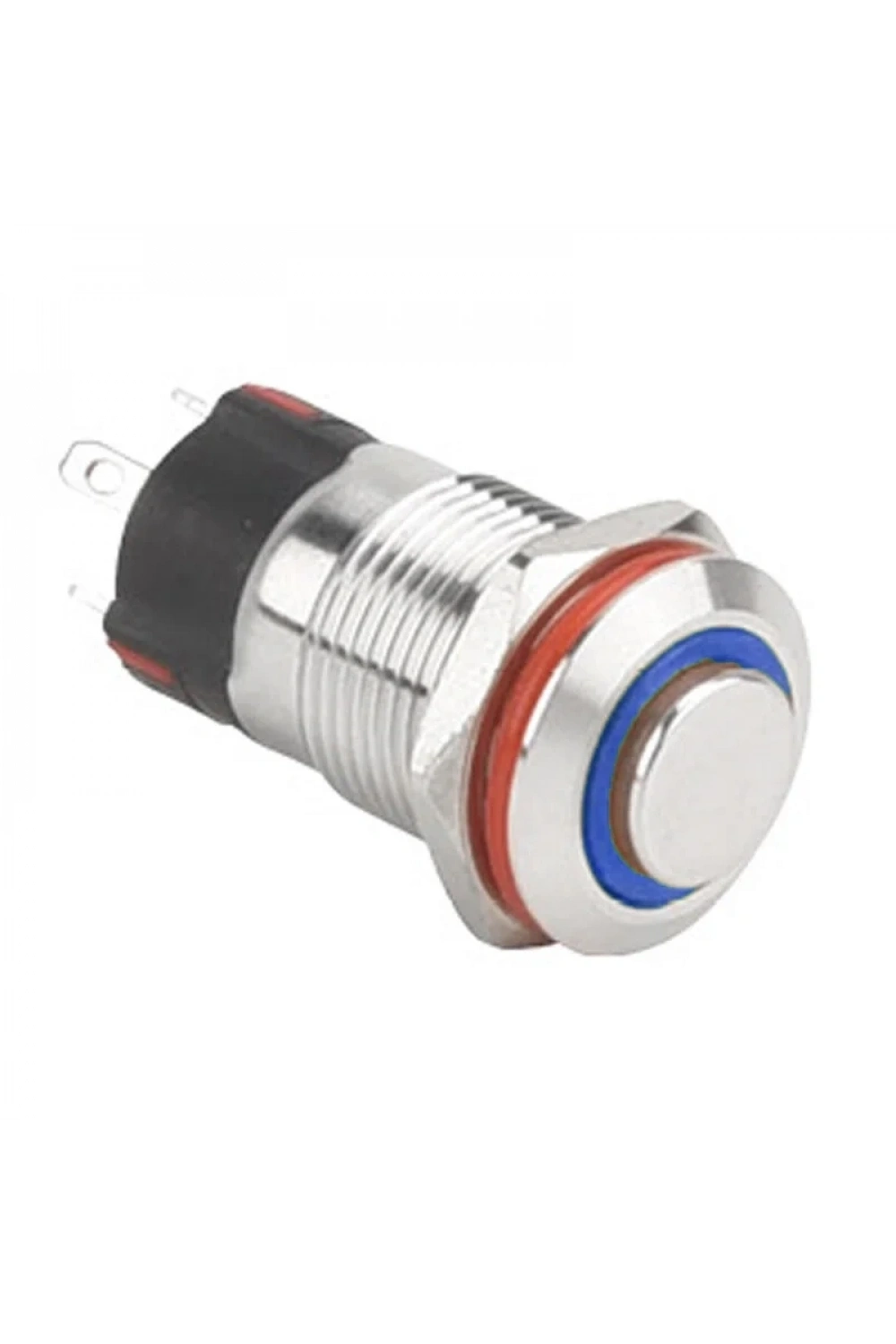 WD12A-G1Z-E 12mm Çıkık Anahtarlı Işıklı Metal Buton - Mavi