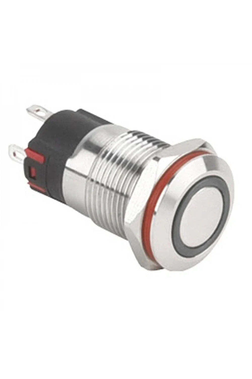 WD12A-P1-E 12mm Düz Yaylı Işıklı Metal Buton - Beyaz