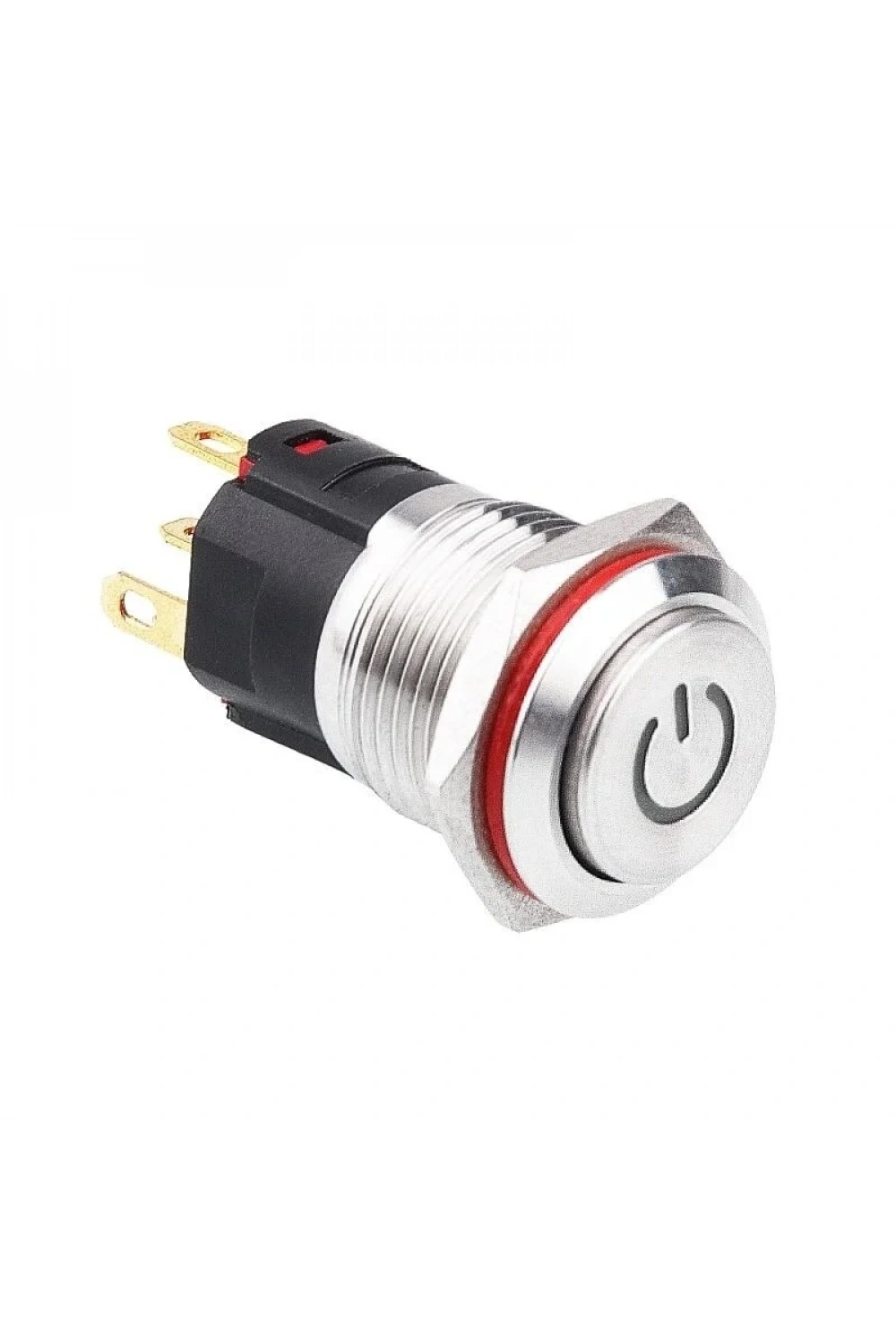 WD16A-G1Z-C 16mm Çıkık Anahtarlı Işıklı Power Metal Buton - Beyaz