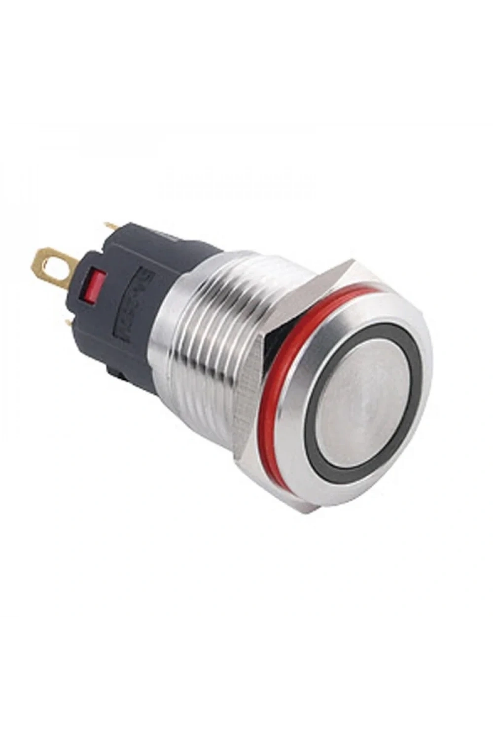 WD16A-P1-E 16mm Düz Yaylı Işıklı Metal Buton - Beyaz